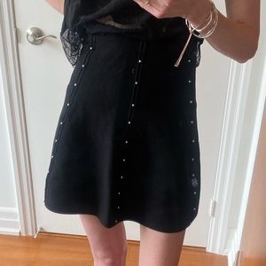 Zara Silver Studded Black Skirt